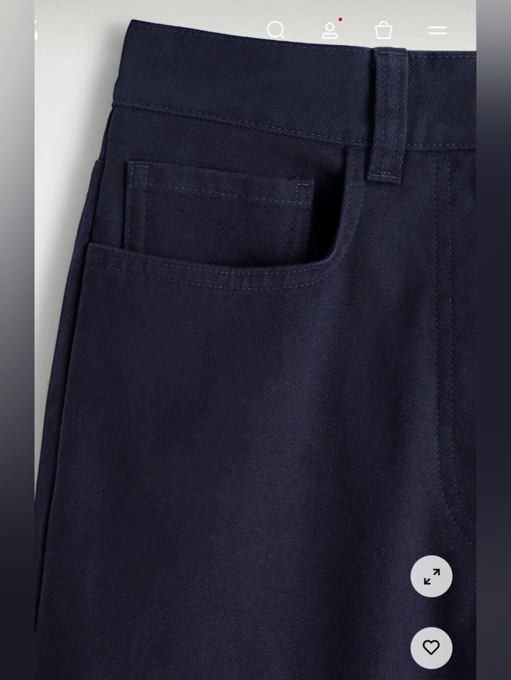 COS | Cropped Wide-Leg Cargo Trousers | Dark Navy Blue | Size 12 | NWOT - Picture 3 of 10